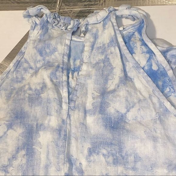 Kenar Abstract Cloud Print Ruffle Halter Racerback - Picture 8 of 10